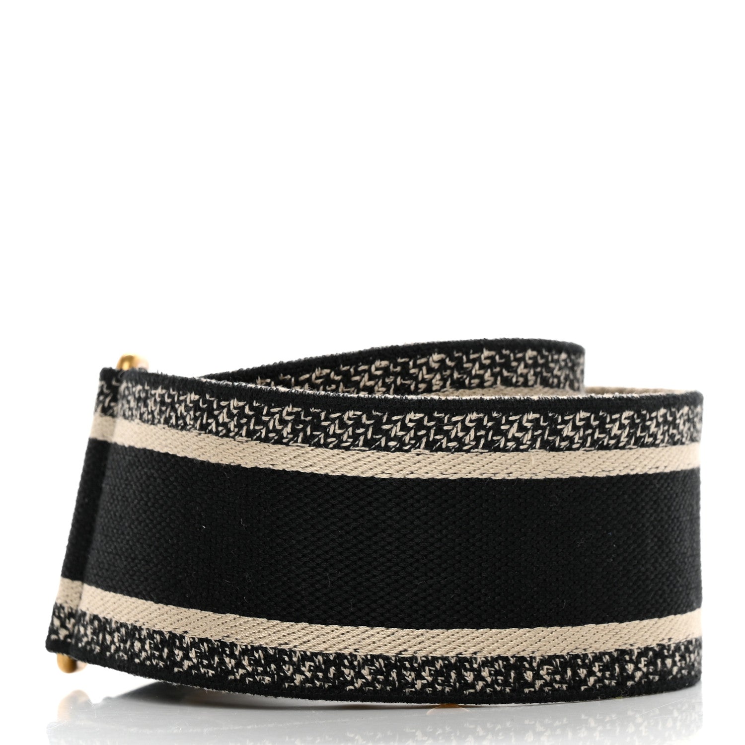 Christian Dior Canvas Embroidered Shoulder Strap Black 2 of 4