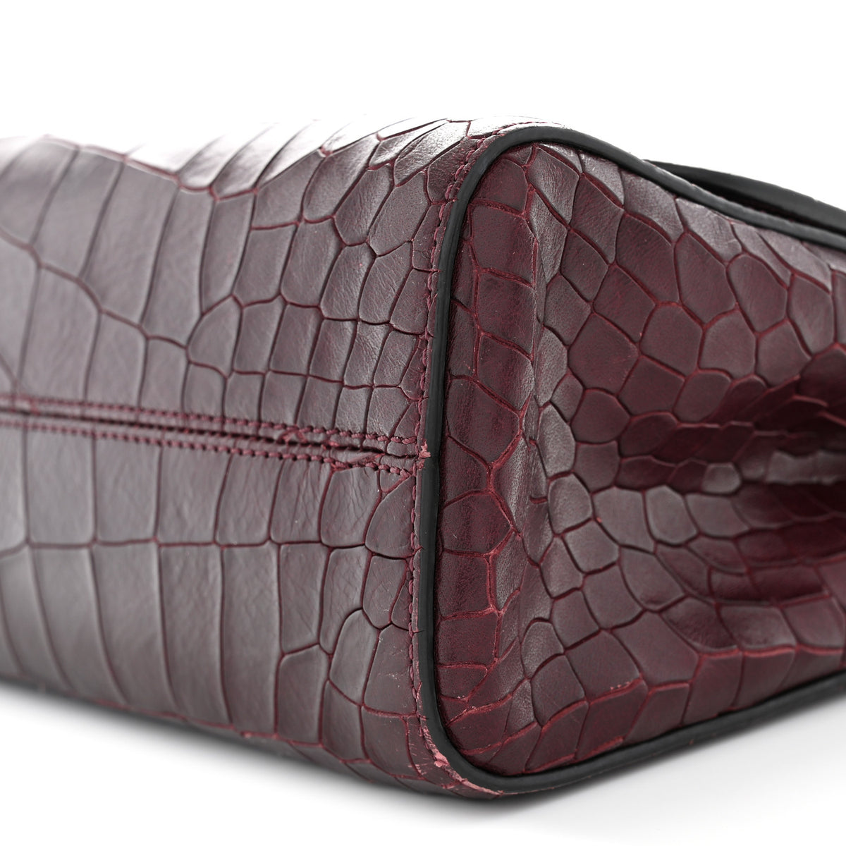 Mulberry Nappa Crocodile Embossed Medium Lily Flap Oxblood 10 of 11
