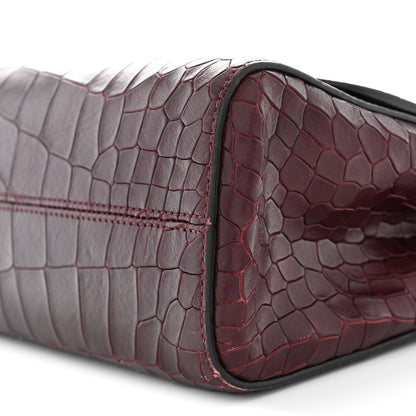 Mulberry Nappa Crocodile Embossed Medium Lily Flap Oxblood 10 of 11