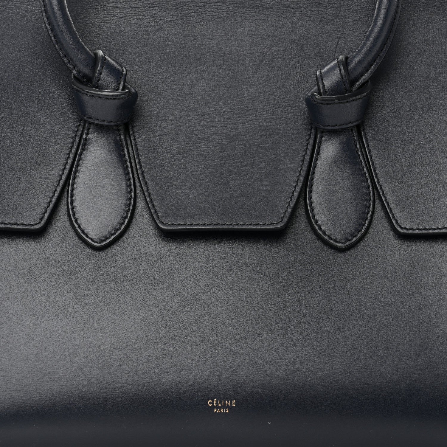 Celine Smooth Calfskin Small Tie Knot Tote Navy Blue 7 of 11