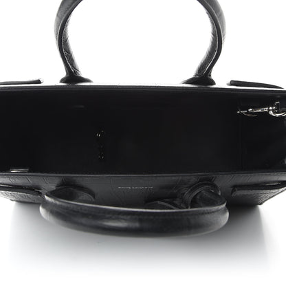 Saint Laurent Calfskin Crocodile Embossed Baby Sac De Jour Black 8 of 9