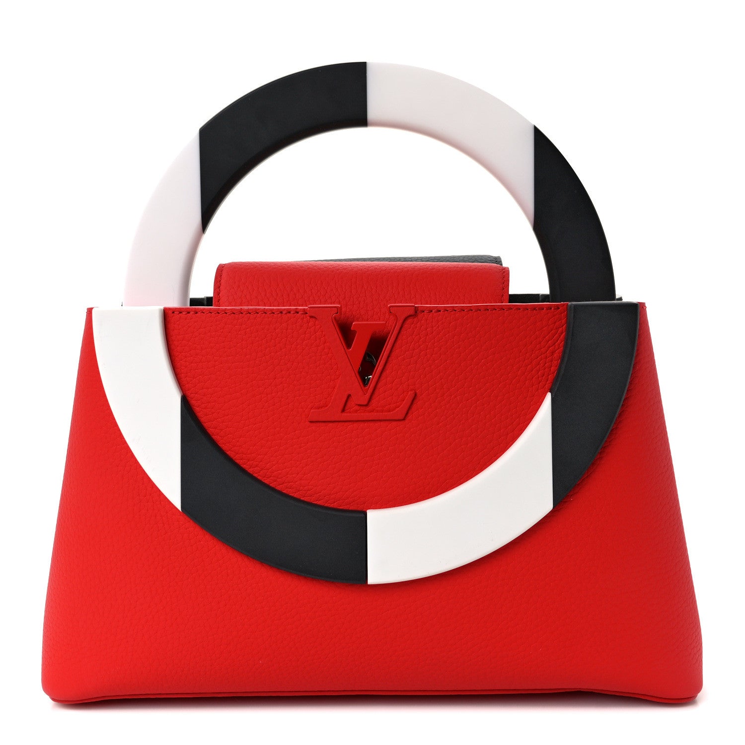 Louis Vuitton Calfskin Bolsa Capucines Black Rouge 1 of 12