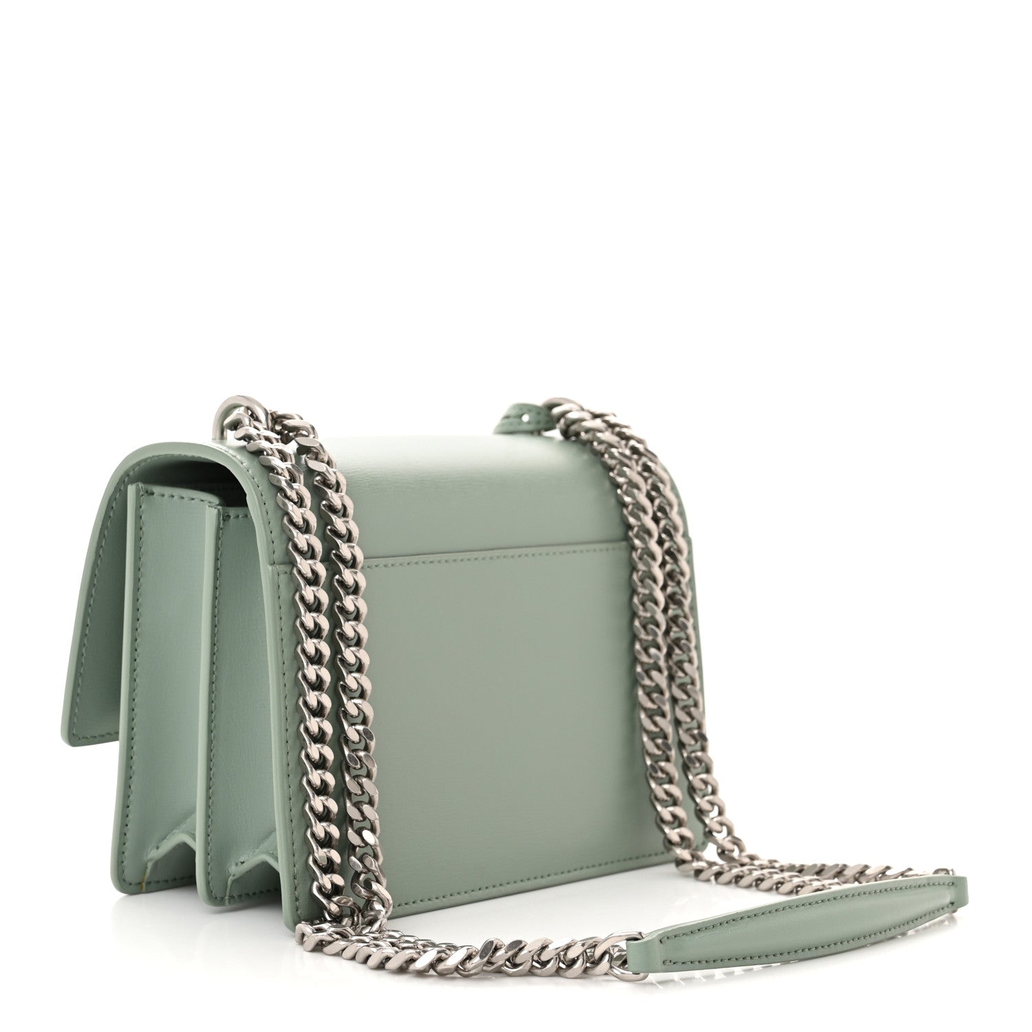 Saint Laurent Calfskin Small Monogram Sunset Vert Opaline 3 of 9