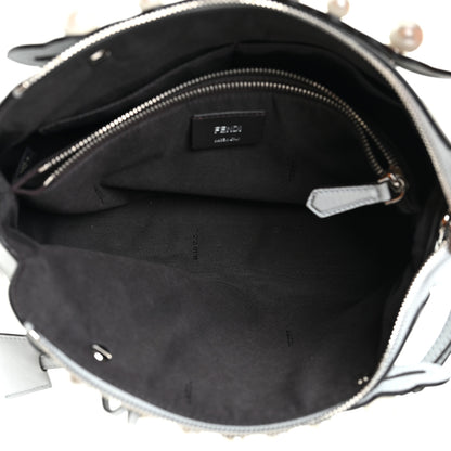 Fendi Vitello Dolce Pearl Scalloped Medium By The Way Boston Bag Grigio Perla 5 of 10