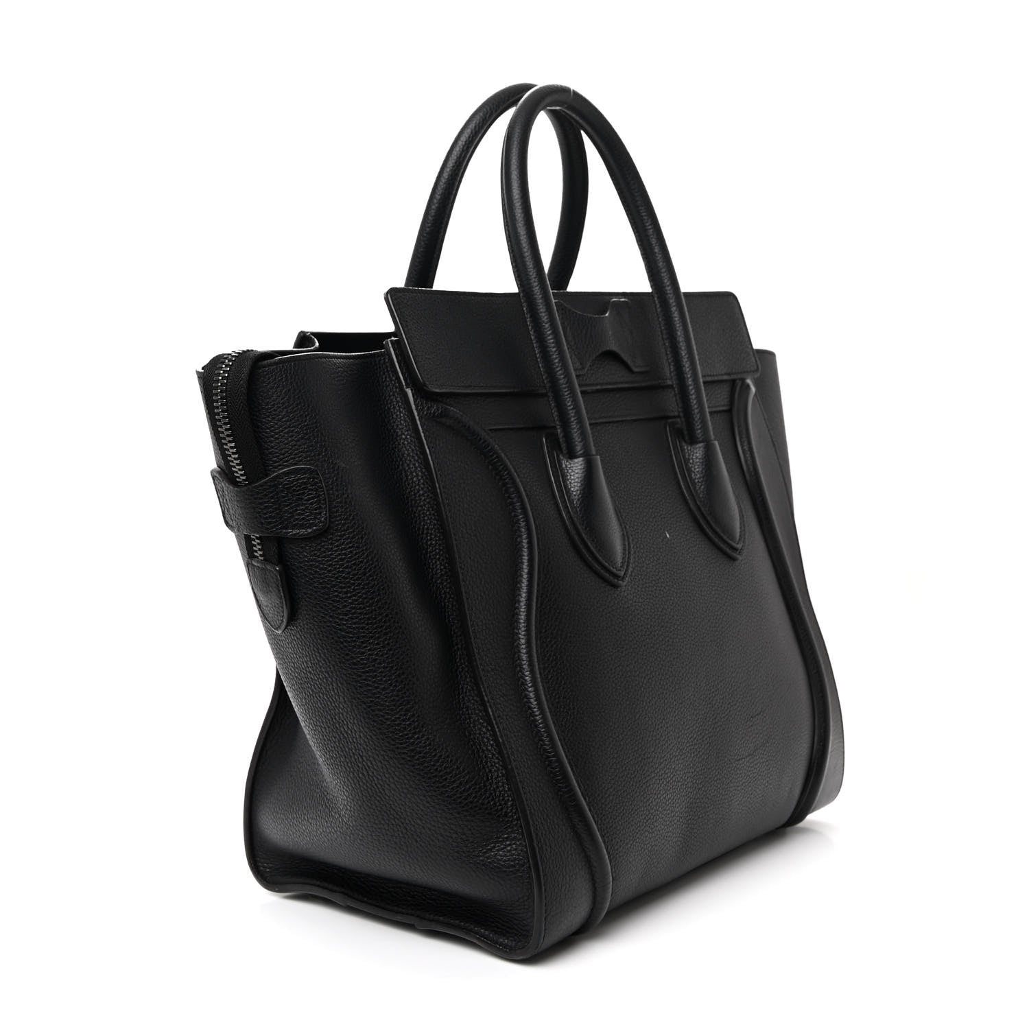 Celine Drummed Calfskin Mini Luggage Black 3 of 13
