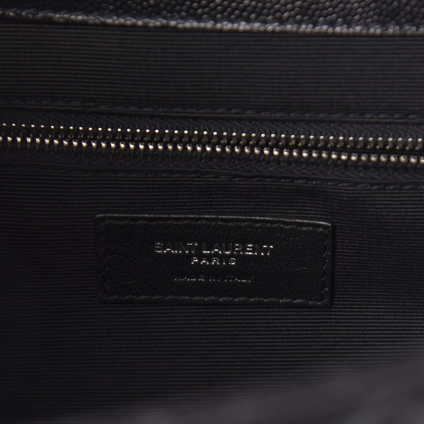 Grain De Poudre Textured Mixed Matelasse Large Triquilt Monogram Satchel Black