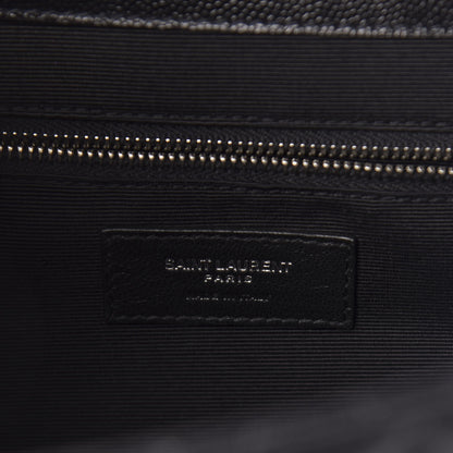 Saint Laurent Grain De Poudre Textured Mixed Matelasse Large Triquilt Monogram Satchel Black 9 of 10