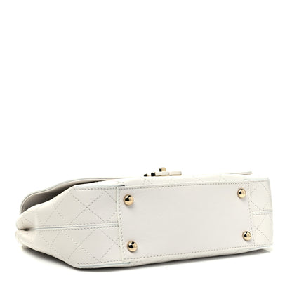 Chanel Calfskin Stitched Medium Covered CC Flap Bag White 4 of 9