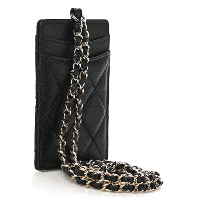 Chanel Caviar Quilted Card Holder On Chain Black 4 of 11