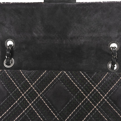 Chanel Suede Stitched Medium Saltire Single Flap Grey 10 of 10