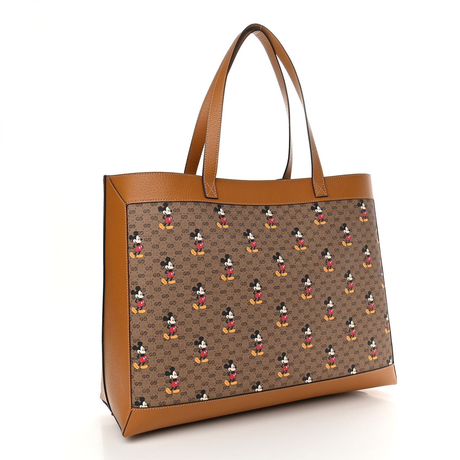 Gucci X DISNEY Mini Vintage GG Supreme Monogram Mickey Mouse Large Shopping Tote Beige Vintage Sun Oil 4 of 11