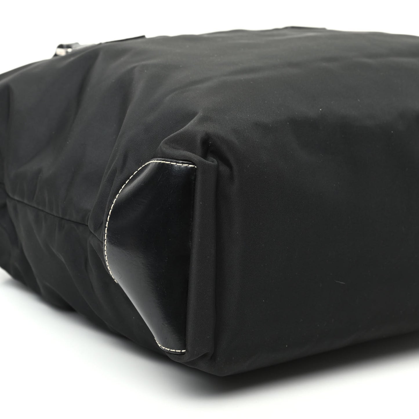 Tessuto Nylon Calfskin Tote Black