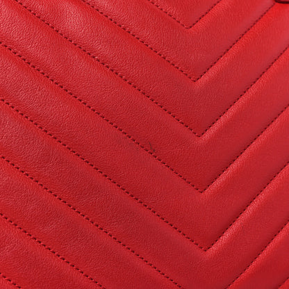 Saint Laurent Calfskin Matelasse Chevron Small Monogram Cabas Lipstick Red 9 of 14