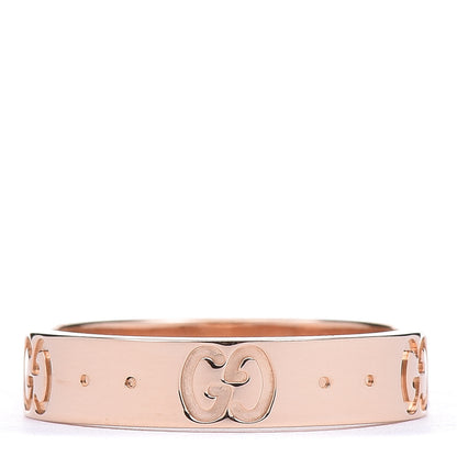 Gucci 18K Rose Gold 4mm Icon Thin Band Ring 49 4.75 1 of 5