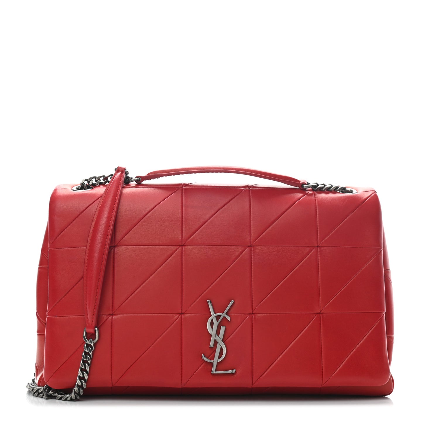 Lambskin Patchwork Monogram Large Jamie Red