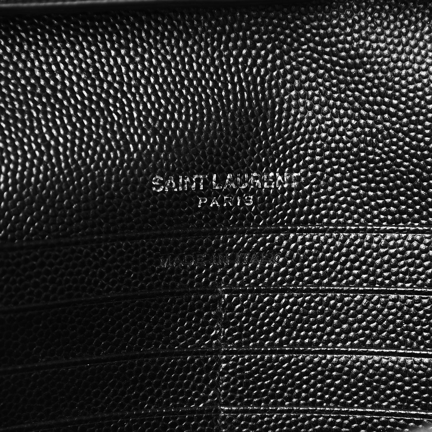 Saint Laurent Grain De Poudre Matelasse Chevron Monogram Chain Wallet Black 6 of 7