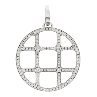 Cartier 18K White Gold Diamond Pasha de Cartier Grid Charm Pendant 1 of 3