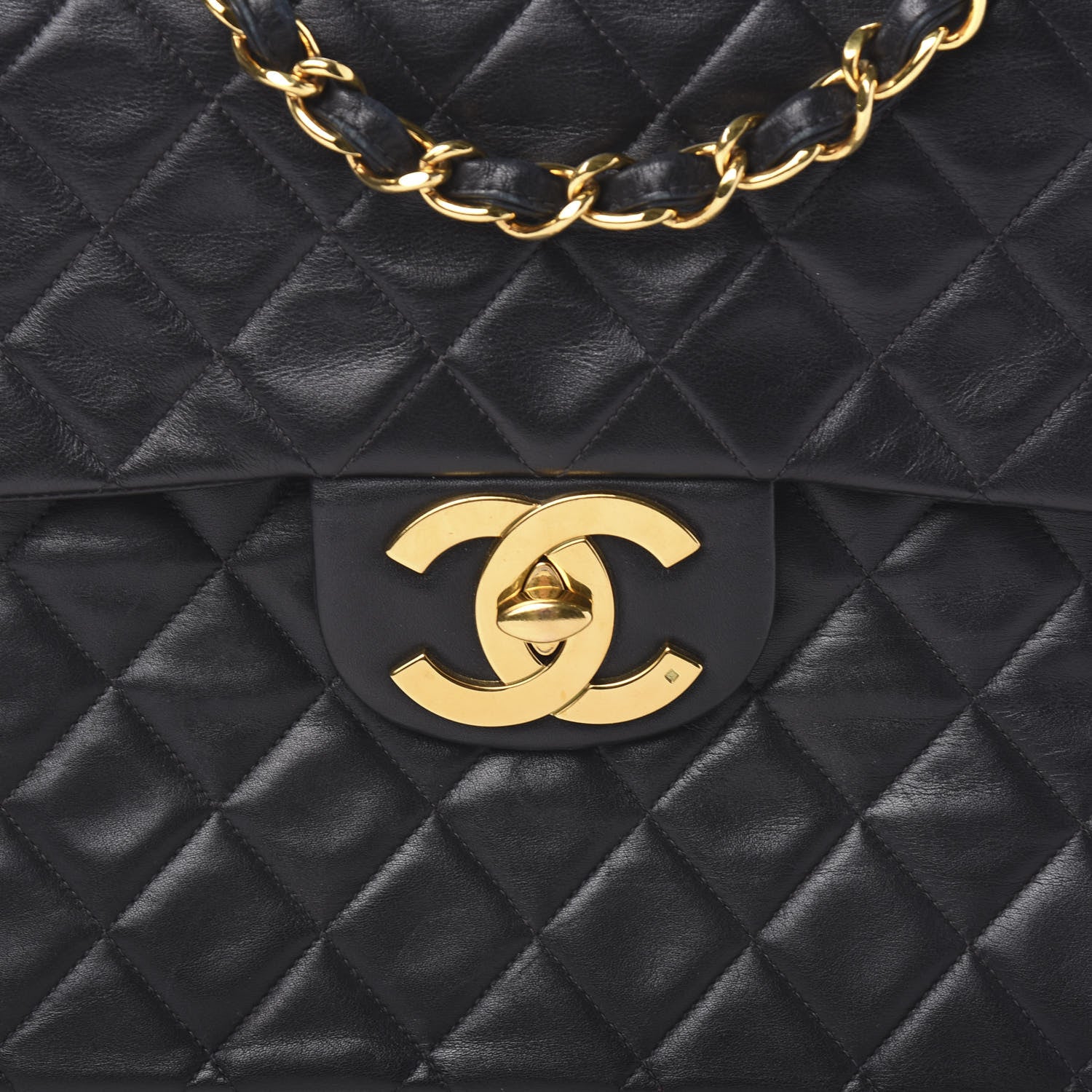 Chanel Lambskin Quilted XL Jumbo Single Flap Black 10 of 10