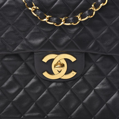 Chanel Lambskin Quilted XL Jumbo Single Flap Black 10 of 10