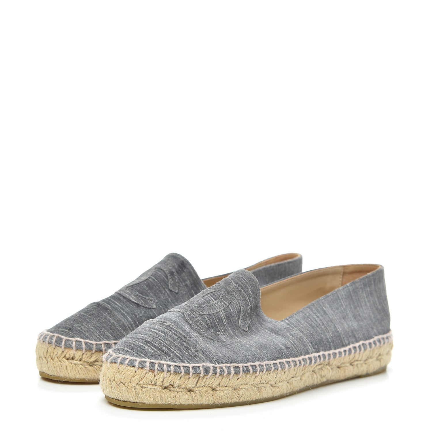 Chanel Striated Suede Espadrilles 39 Dark Grey 3 of 7