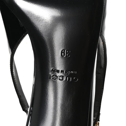 Gucci Patent Signoria 35mm Slingback Pumps 39 Black 7 of 9