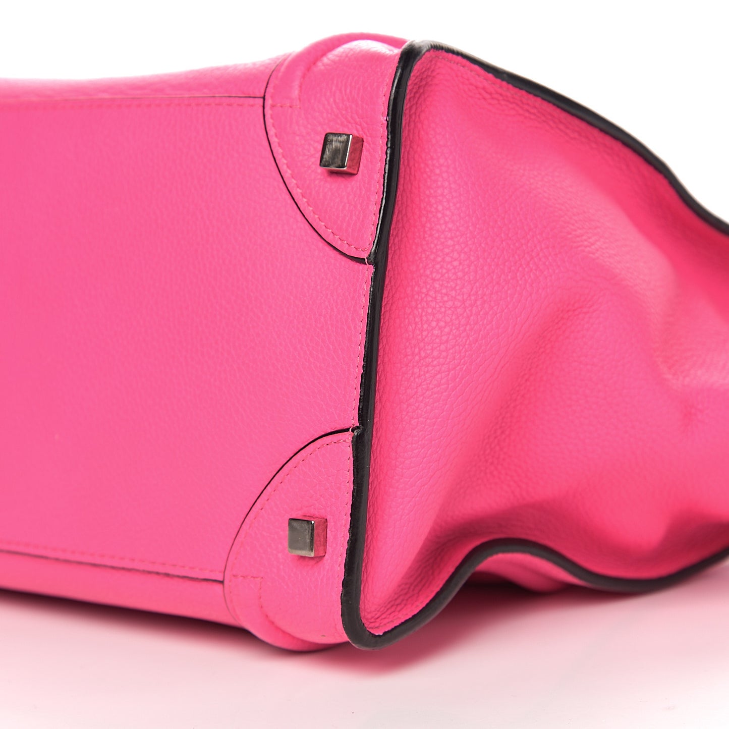 Drummed Calfskin Mini Luggage Fluo Pink