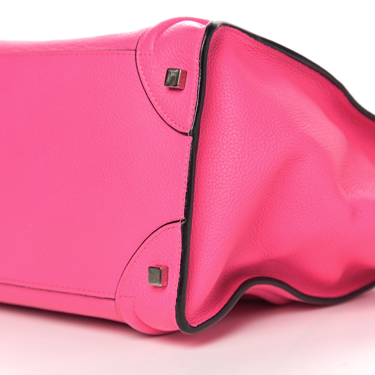 Celine Drummed Calfskin Mini Luggage Fluo Pink 10 of 11