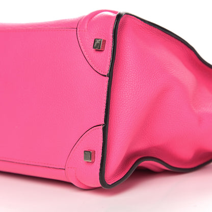 Celine Drummed Calfskin Mini Luggage Fluo Pink 10 of 11