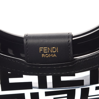 Fendi TPU FF Vitello Century Plexiglass Small Runaway Shopper Tote Black 6 of 9