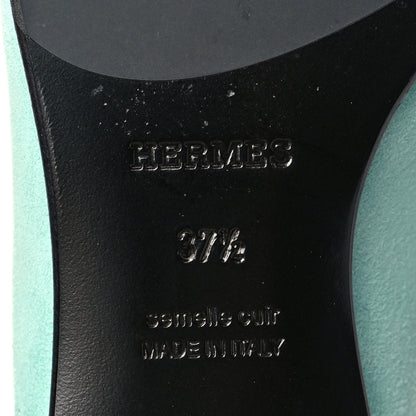Hermes Suede Goatskin Paris Loafers 37.5 Vert d'eau 8 of 11