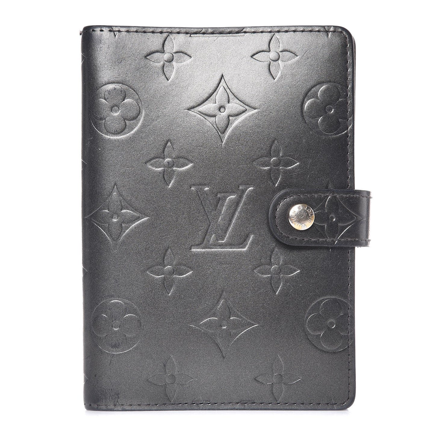 Mat Monogram Small Ring Agenda Cover Black