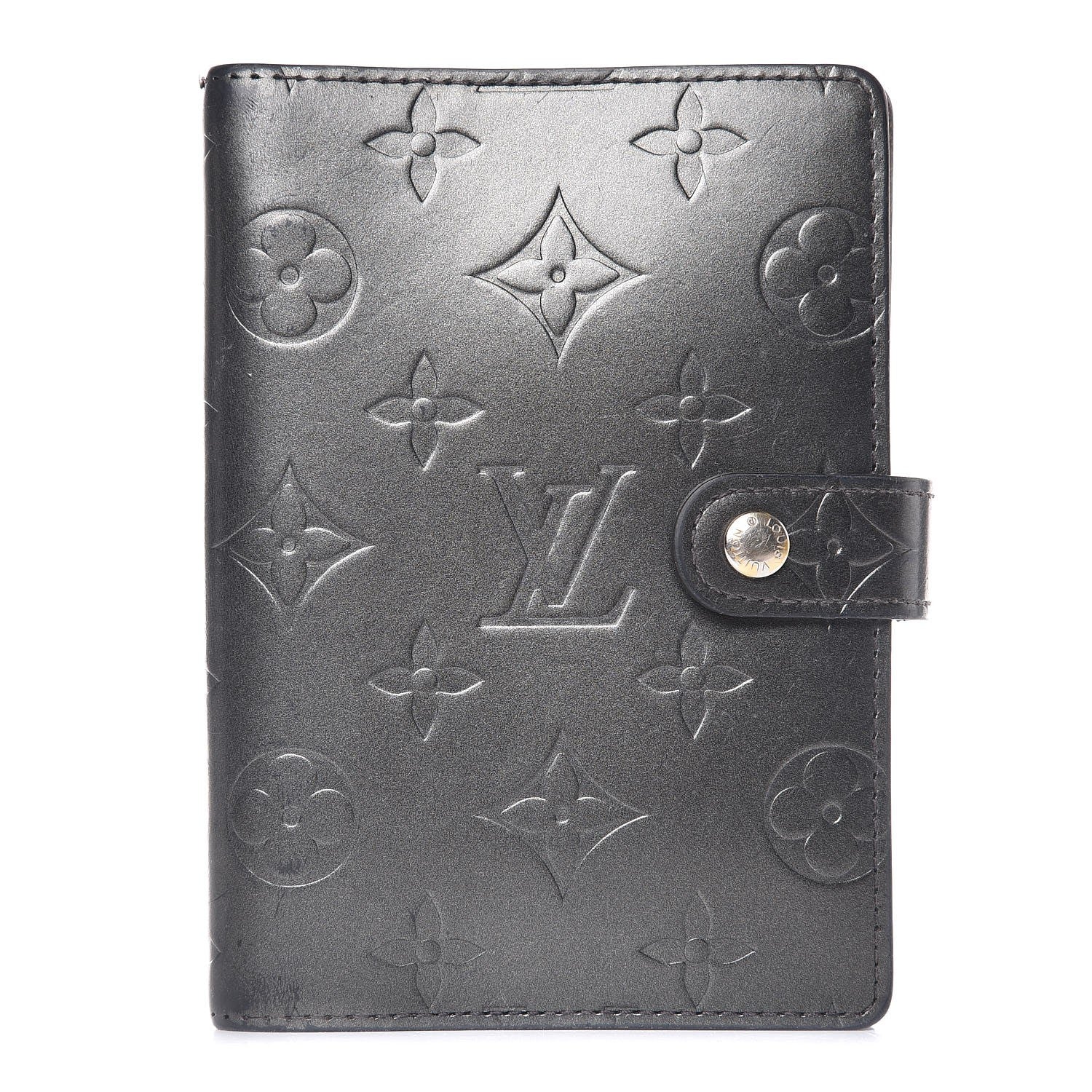 Louis Vuitton Mat Monogram Small Ring Agenda Cover Black 1 of 11