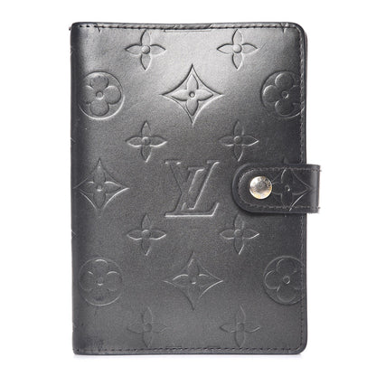 Louis Vuitton Mat Monogram Small Ring Agenda Cover Black 1 of 11