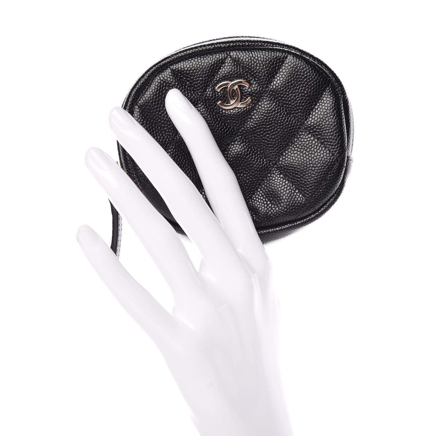 Chanel Caviar Quilted Zip Around Classic Coin Purse Black 2 of 7