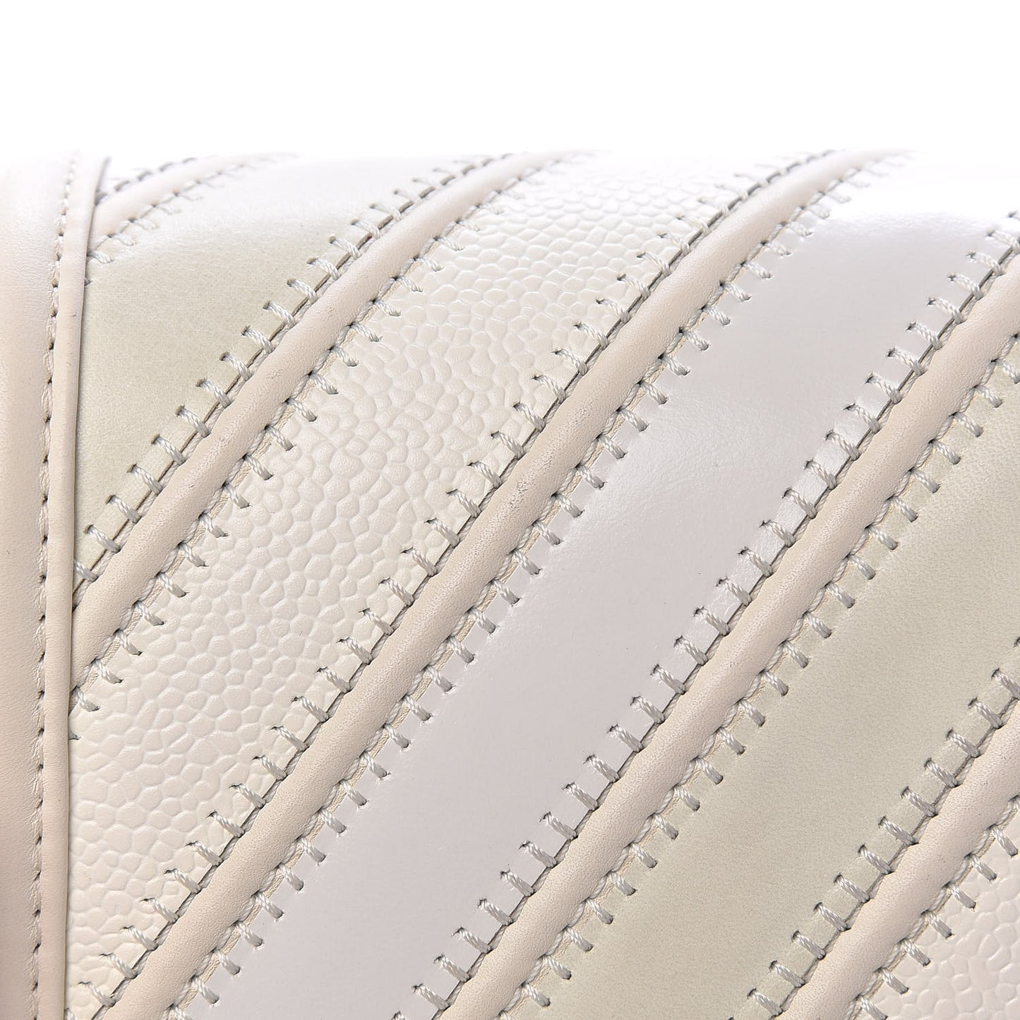 Caviar Suede Calfskin Chevron Medium Boy Flap White