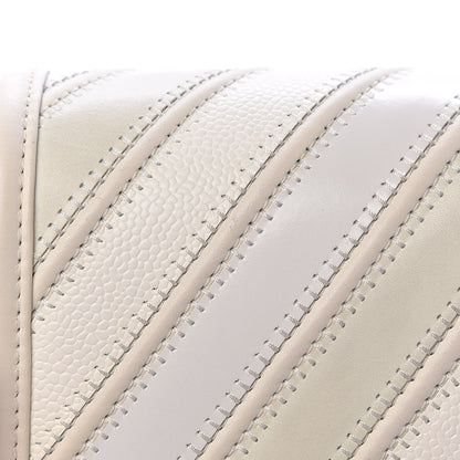 Chanel Caviar Suede Calfskin Chevron Medium Boy Flap White 11 of 13
