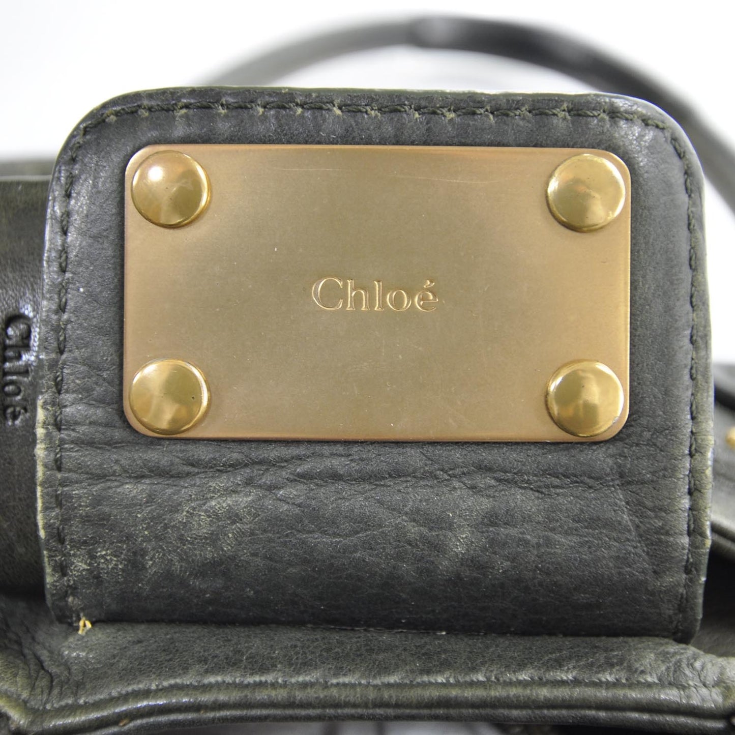 Leather Medium Paddington Satchel Kaki Green