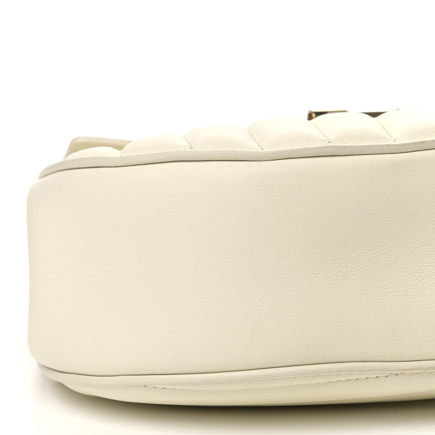 Calfskin Quilted Drew Bijou Shoulder Bag Natural White