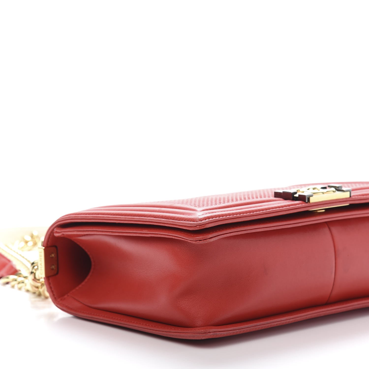 Chanel Lambskin Embossed New Medium Boy Cube Flap Red 12 of 21