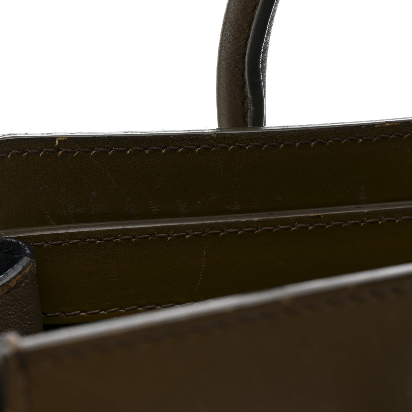 Textured Calfskin Suede Tri-color Mini Luggage Cream