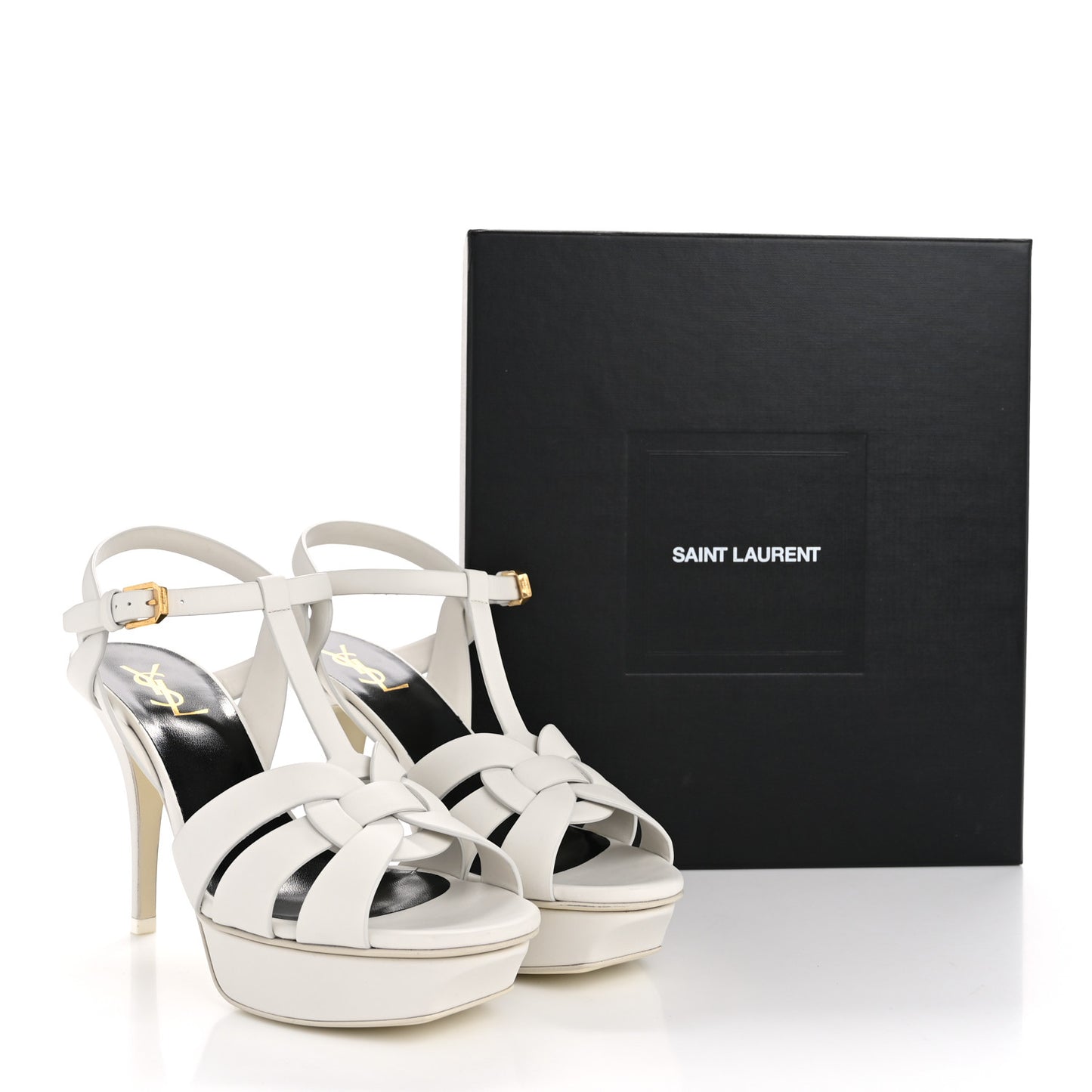 Calfskin Tribute 75 Platform Sandals 40 White