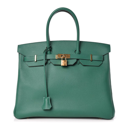 Hermes Epsom Birkin 35 Vert Vertigo 1 of 38