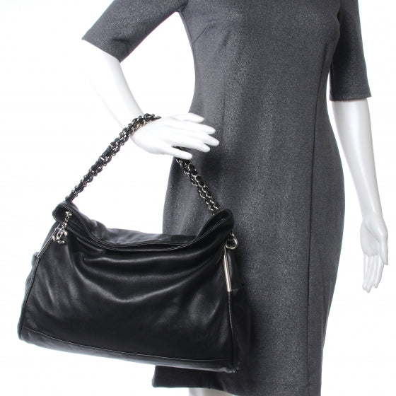 Lambskin Large Ultimate Soft Tote Black