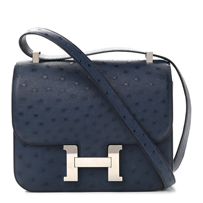 Hermes Ostrich Constance 24 Bleu De Malte 1 of 9