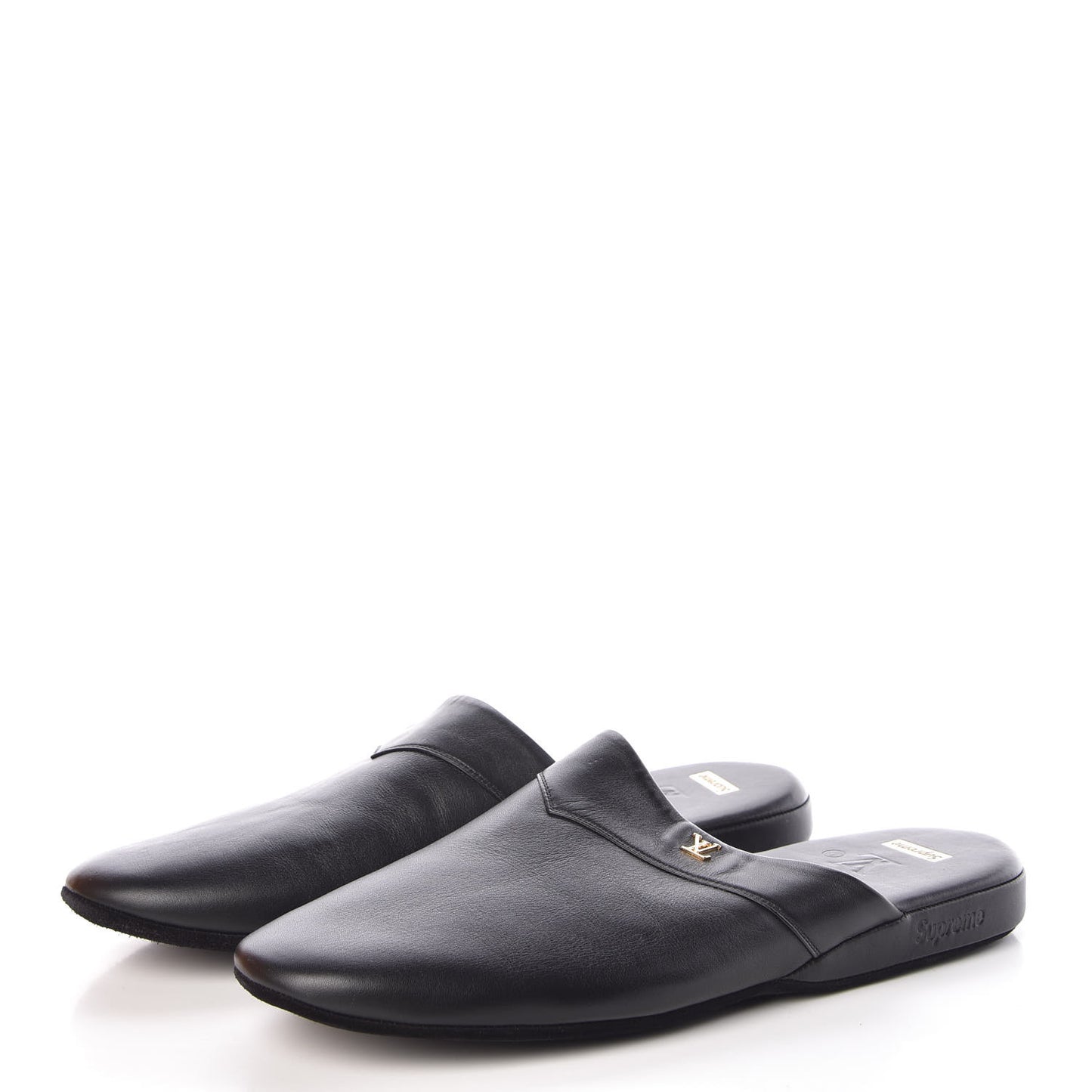 X SUPREME Lambskin Mens Hugh Slippers 7 Black