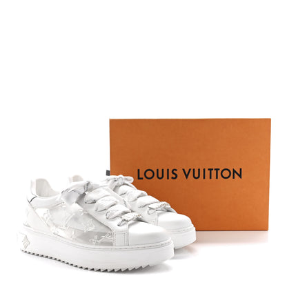 Louis Vuitton Monogram PVC Time Out Sneakers 38.5 Silver 10 of 10