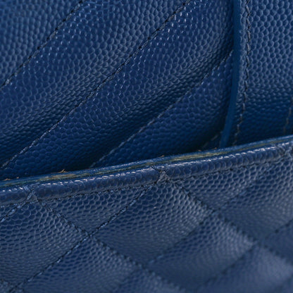 Saint Laurent Grain De Poudre Textured Mixed Matelasse Triquilt Medium Monogram Satchel Denim 11 of 11