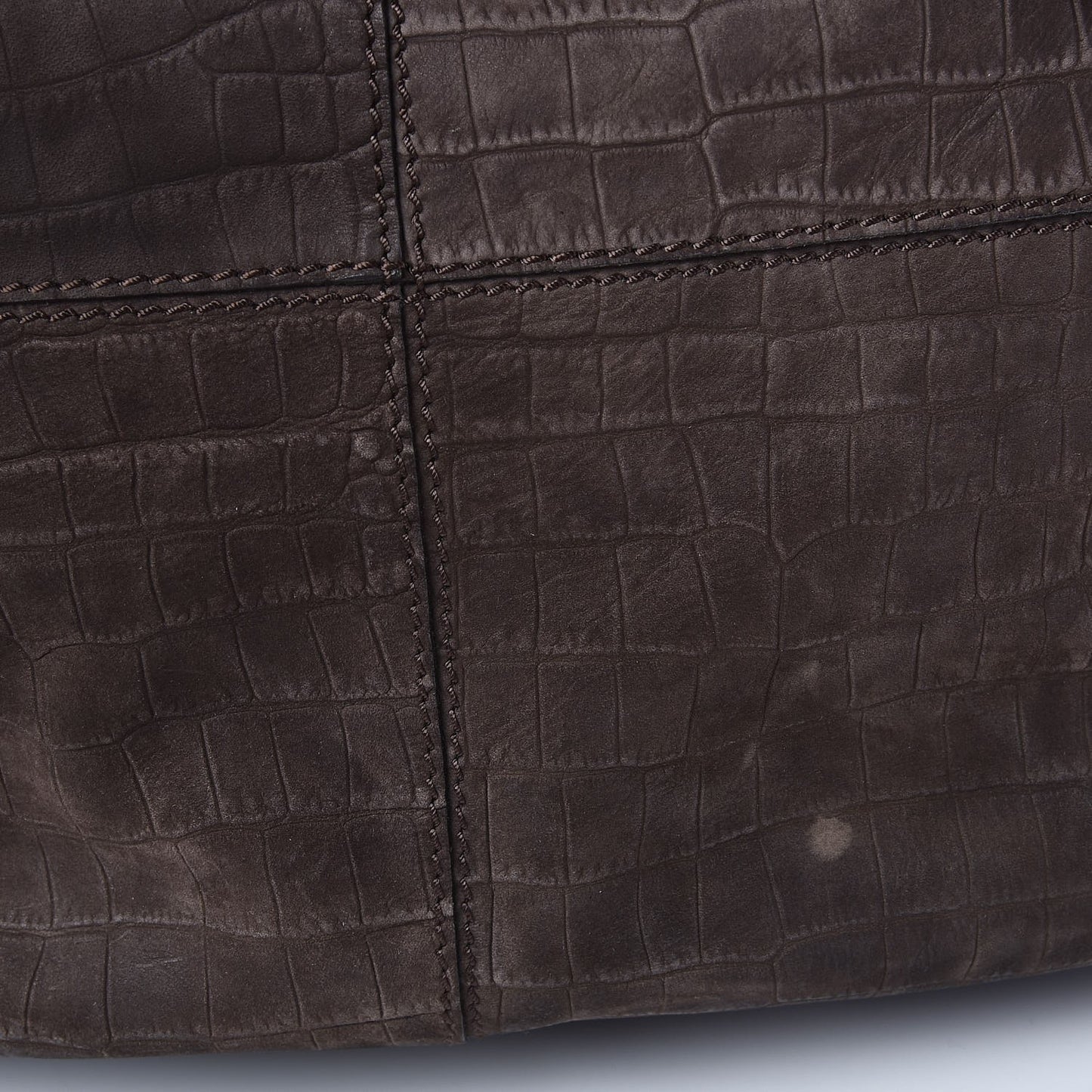 Nubuck Crocodile Embossed Medium Nightingale Dark Brown