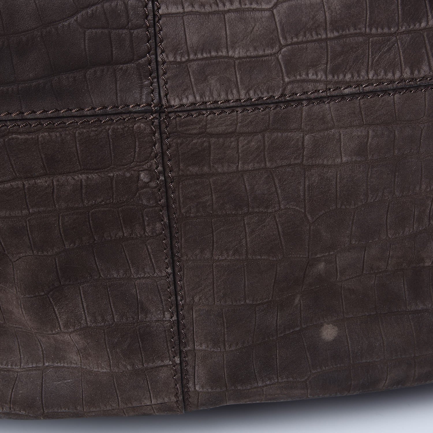 Givenchy Nubuck Crocodile Embossed Medium Nightingale Dark Brown 9 of 13