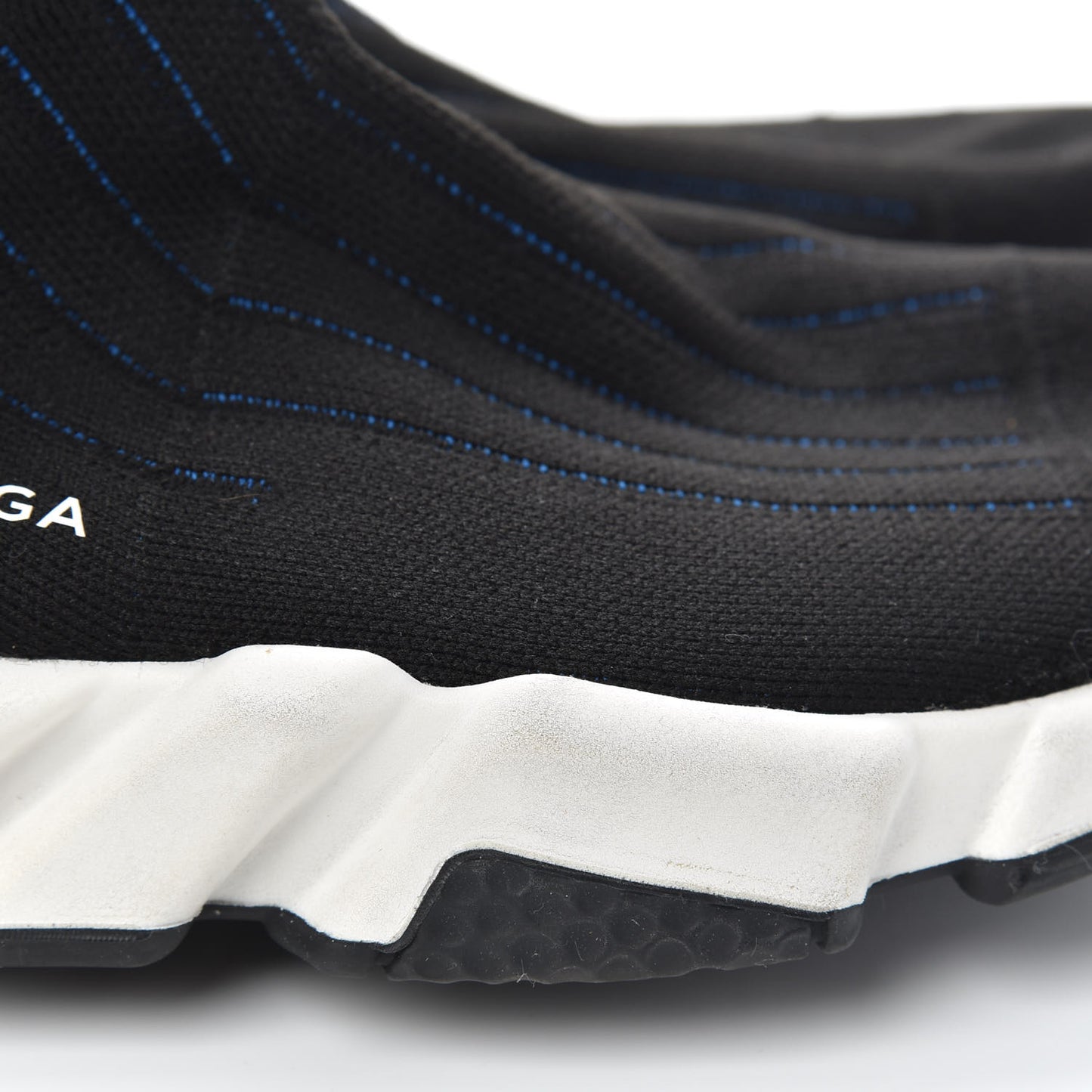 Ribbed Effect Knit Hi Speed Sneakers 41 Black Bleu